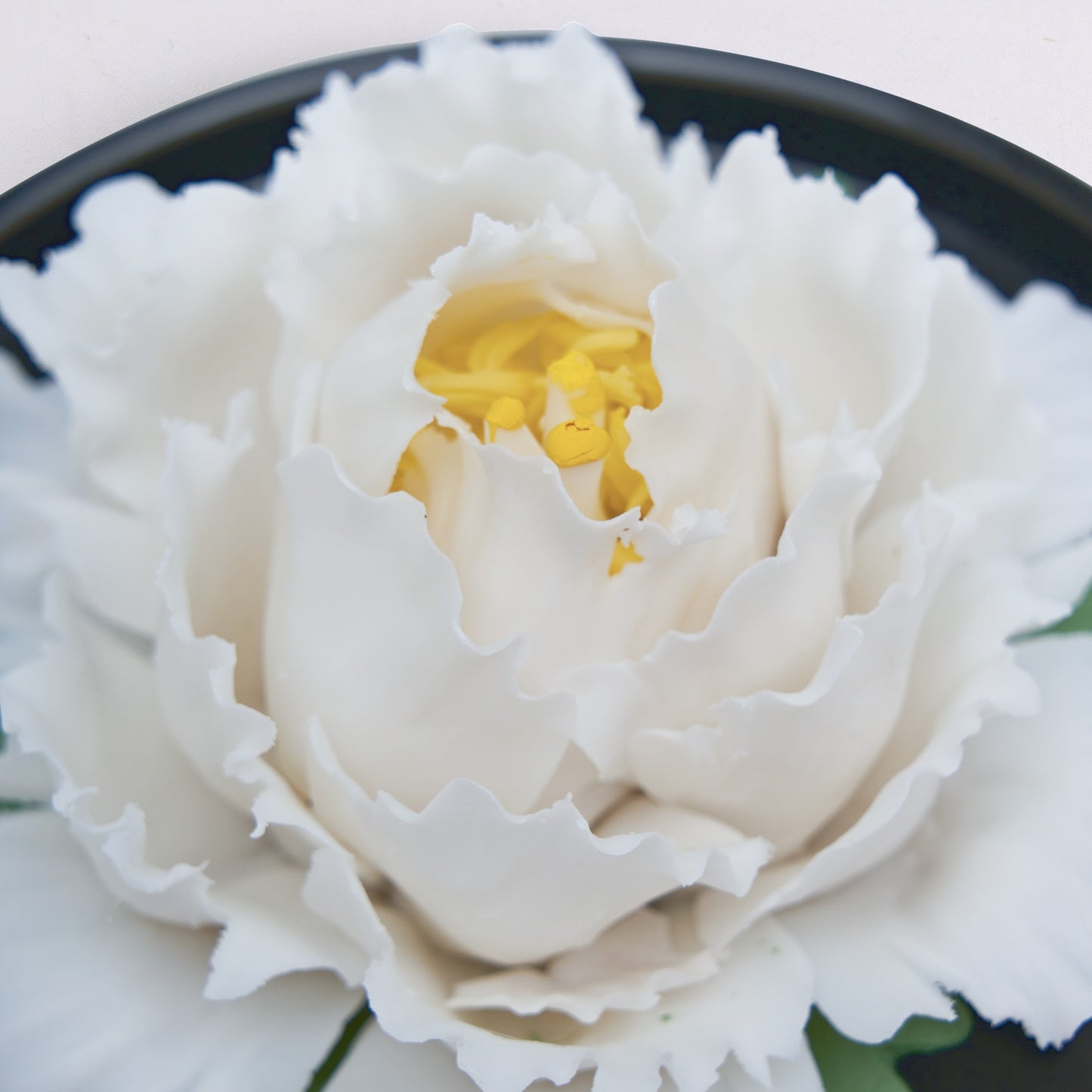 Passive Ceramic Peony Flower Aromatherapy Diffuser-5.12in-white